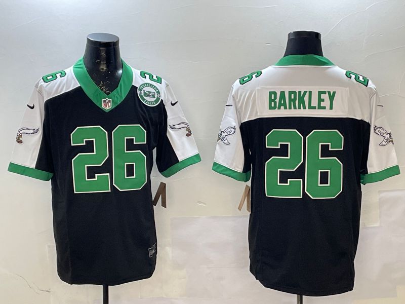 Men Philadelphia Eagles 26 Barkley Black Thanksgiving three generations 2025 Nike Limited NFL Jersey style 5